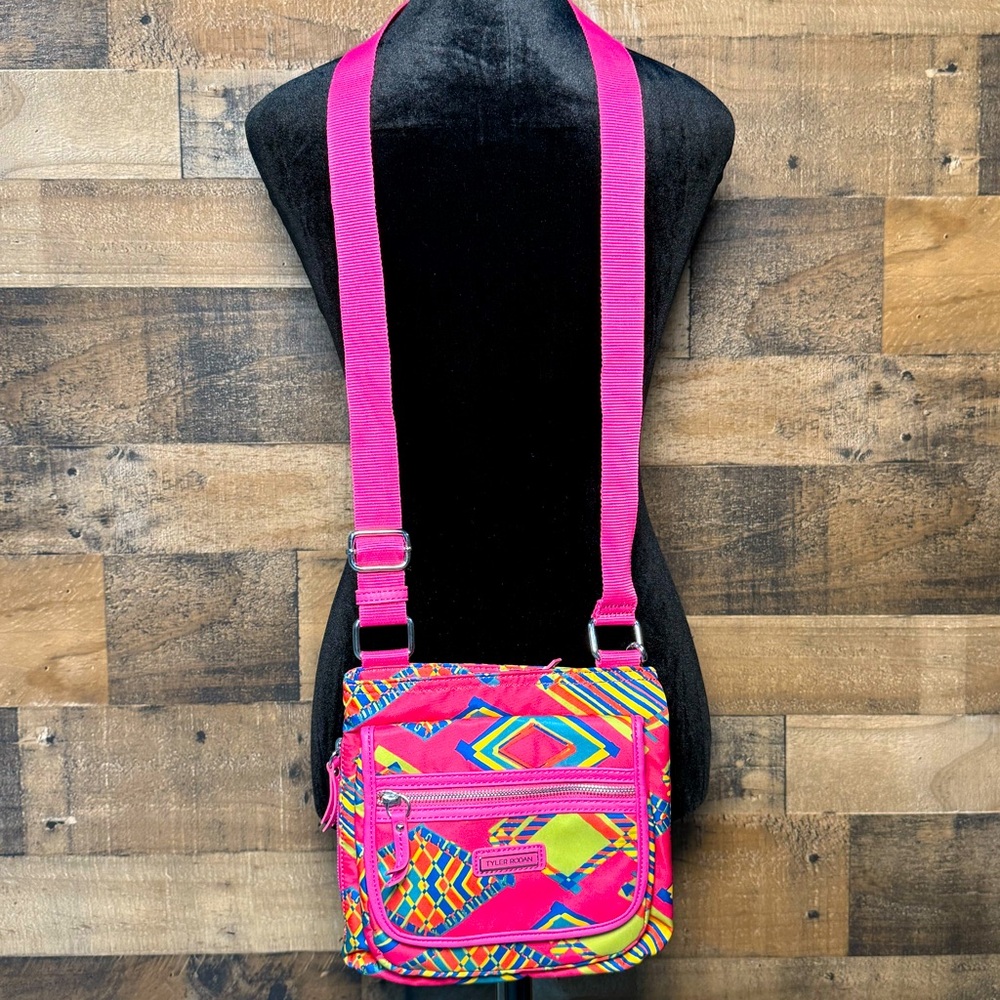 NEW NWOT Tyler Rodan Pink Bright Crossbody Bag Handbag Tote Purse SM 233